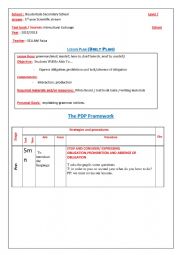 English Worksheet: expressing obligation, prohibition and absence of obligation