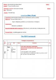 English Worksheet: expressing obligation, prohibition and absence of obligation