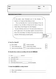 English Worksheet: Revisions