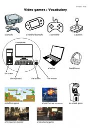 English Worksheet: Video games vocabulary