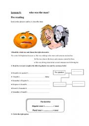 English worksheet: Lesson 9 : Who was the man ? 