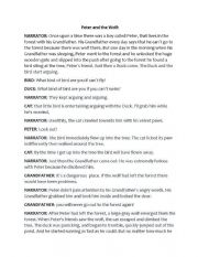 English Worksheet: Peter and the Wolf Play Scipt