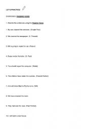 English Worksheet: Passive Voice Exercises