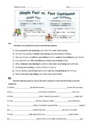 English Worksheet: past simple and continuous