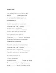 Monster Mash fill in the blank - ESL worksheet by jessicaw3434