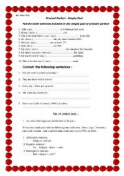 English Worksheet: present perfect / past simple 