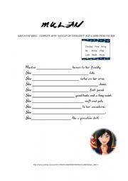 English Worksheet: Mulan 