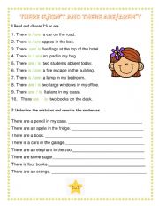 English Worksheet: There is and tehere are