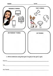 English Worksheet: HAVE/HAS GOT