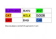 Simple words (alphabet) and colors 