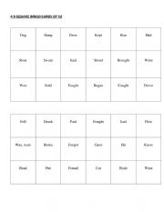 Irregular Verbs Bingo