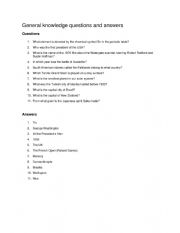 English Worksheet: Quiz questions 