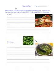 English Worksheet: Describing Food