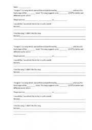 English Worksheet: Imagine- Beatles