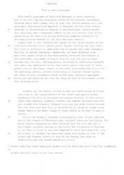 English Worksheet: Reading Comprehension
