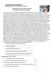 English Worksheet: Reading & Comprehension
