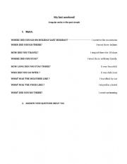 English Worksheet: MY LAST WEEKEND