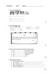 English Worksheet: Test - Welcome 1