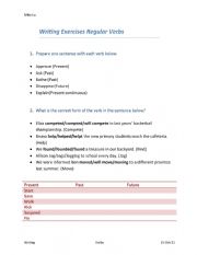 English Worksheet: Regular verbs exercises