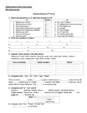 English Worksheet: 7th form General Review