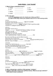English Worksheet: Love yourself (Justin Bieber)