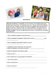 English Worksheet: My Stepfamily