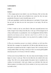 English Worksheet: texts