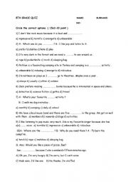 English Worksheet: QUIZ 