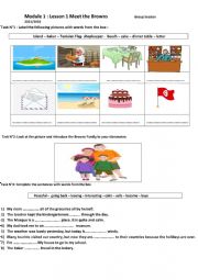 English Worksheet: Module 1 : Lesson 1 8th form Tunisian Pupils 