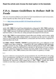 English Worksheet: Articles and demonstratives