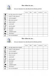 English Worksheet: How often do you...