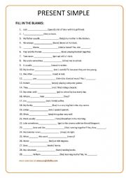 English Worksheet: Present Simple 