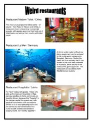 English Worksheet: Weird restaurants