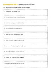 English Worksheet: Making suggestions