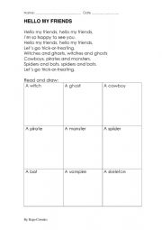 English Worksheet: Hello my friends