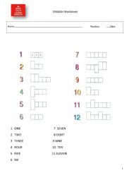 English Worksheet: Numbers Special Needs Students