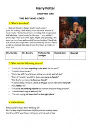 English Worksheet: Harry Potter and the Philosopher�s Stone chapter 1