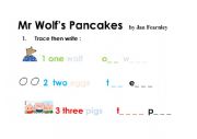 English Worksheet: Mr Wolf�s pancakes spelling and word recognition worksheet