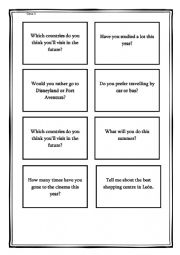 Question cards [Trinity Gese 5 - B1 level]