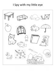 English Worksheet: I spy with my little eye -ALPHABET EDITION