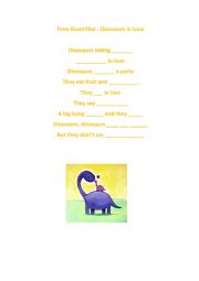 English Worksheet: Dinasour song