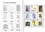 English Worksheet: PICTURE DICTIONARY WINNIE THE WITCH