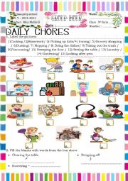 English Worksheet: Chores (9th form)