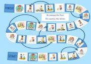 English Worksheet: Housework (boardgame)