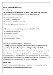 English worksheet: 3rd year Module 1 Lesson 3