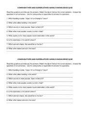 English Worksheet: World knowledge quiz 