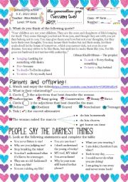 English Worksheet: The generation gap (session two) 9th form