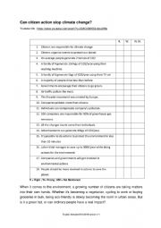 English Worksheet: climate change