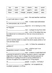 English Worksheet: Spelling Words Grade 4 Week 25