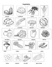 Vegetables with names and pictures 